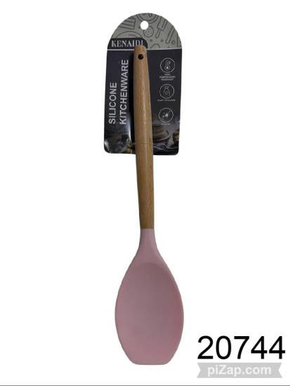 Imagen de PALA DE SILICONA MANGO MADERA 32CM ROSA 4.26